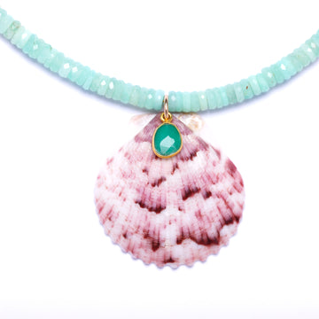 Chrysoprase and Shell Necklace