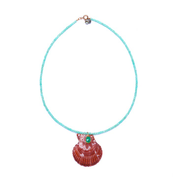 Chrysoprase and Shell Necklace (small)