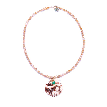 Pearl Shell and Chrysoprase Necklace