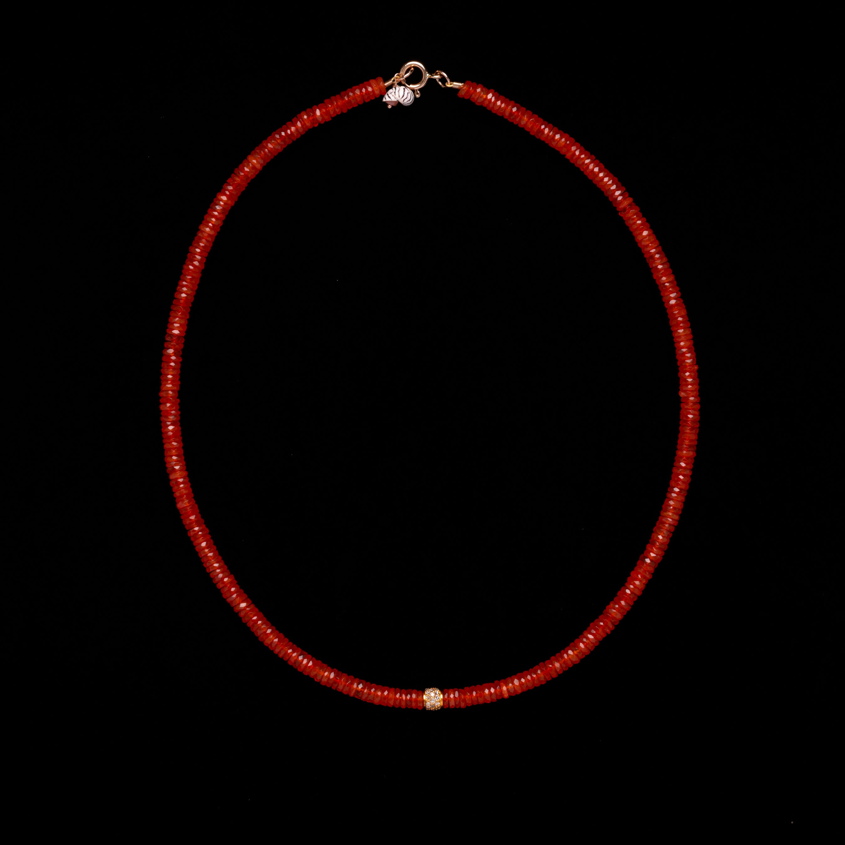 carnelian and diamond necklace YENDEN