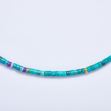 Turquoise Necklace (Lilac Accent) 14k Gold