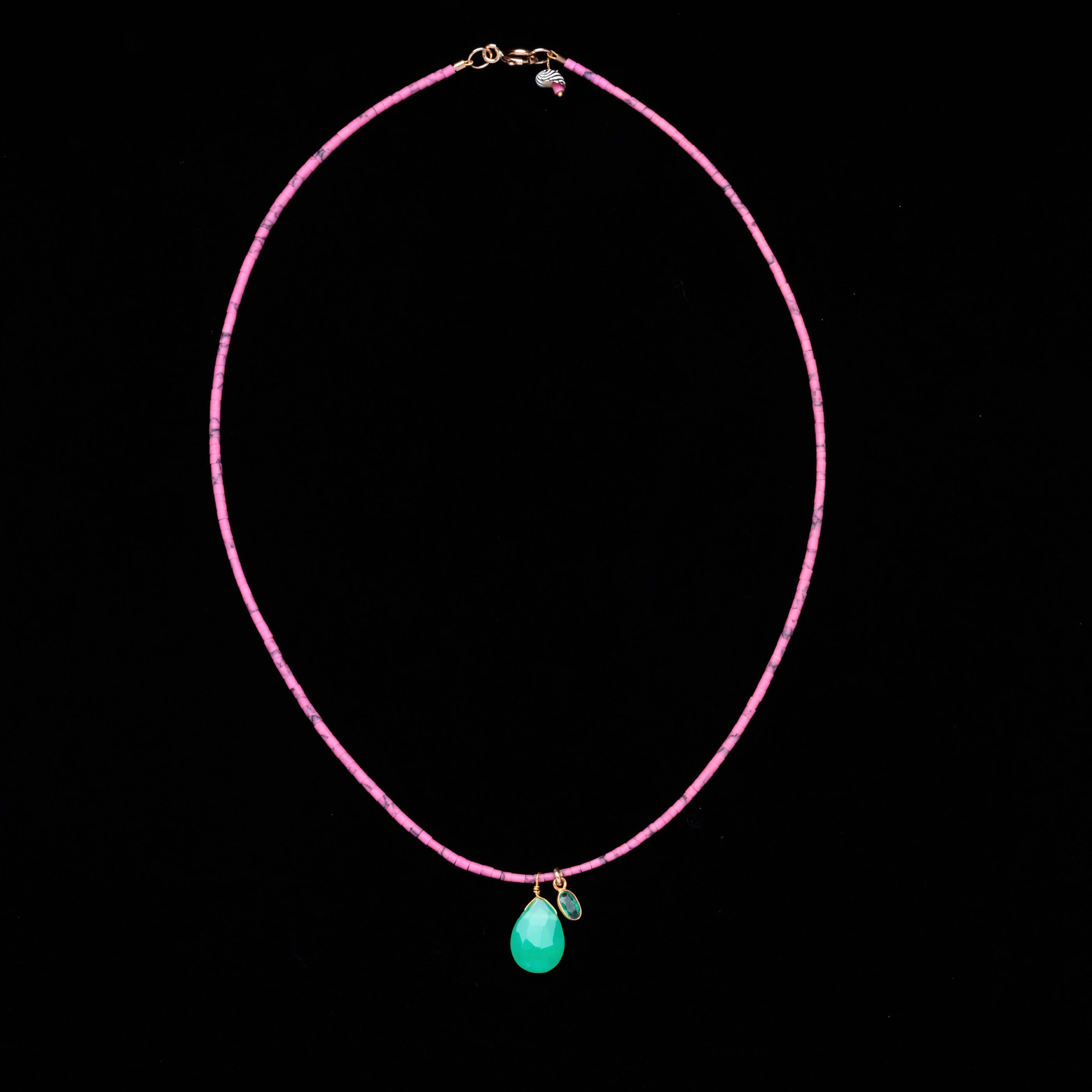 CHRYSOPRASE and emerald necklace YENDEN
