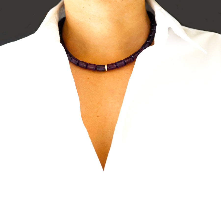 amethyst and diamond necklace