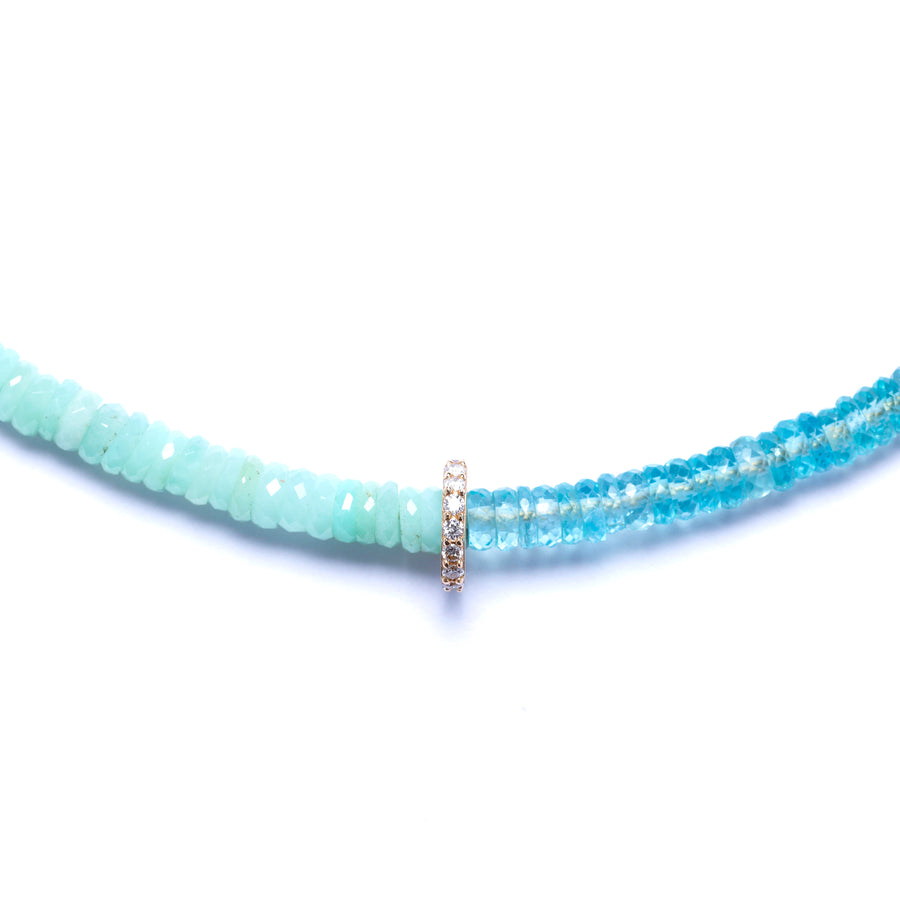 Chrysoprase and Apatite Diamond Necklace