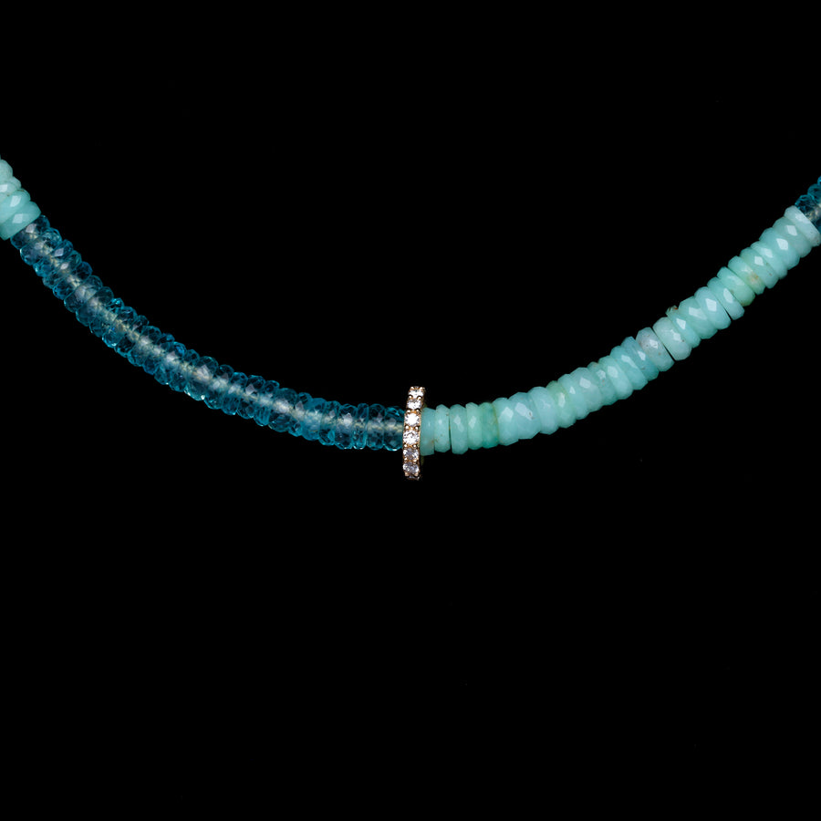 Chrysoprase and Apatite Diamond Necklace