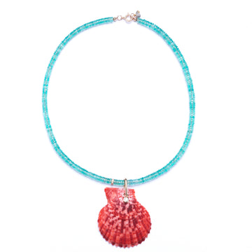 Diamond, Shell and Apatite Necklace