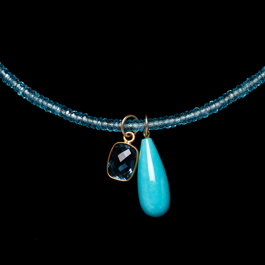 Turquoise London Blue Topaz and Apatite Necklace