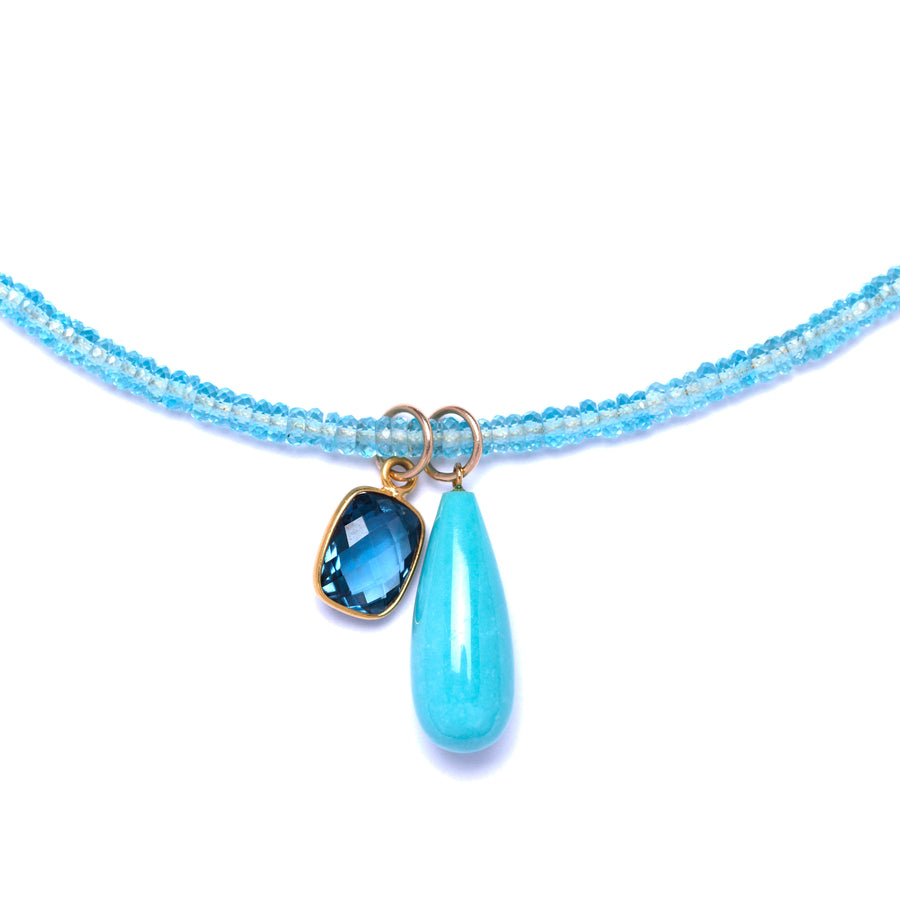 Turquoise London Blue Topaz and Apatite Necklace