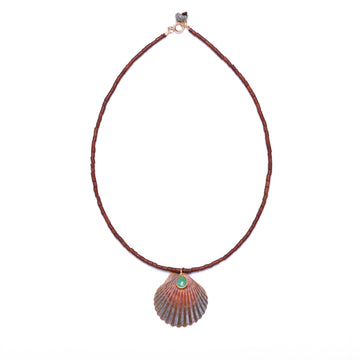 Brown Onyx chrysoprase shell necklace