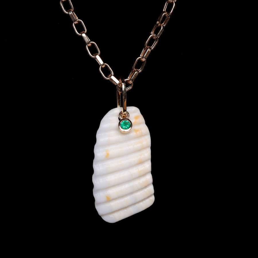 Shell and Emerald Necklace