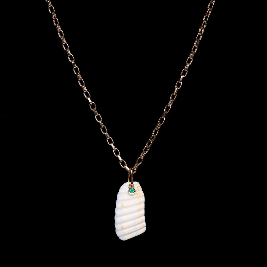 Shell and Emerald Necklace