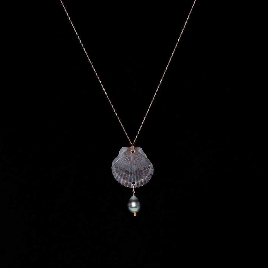 Tahitian Pearl and shell 14K Necklace