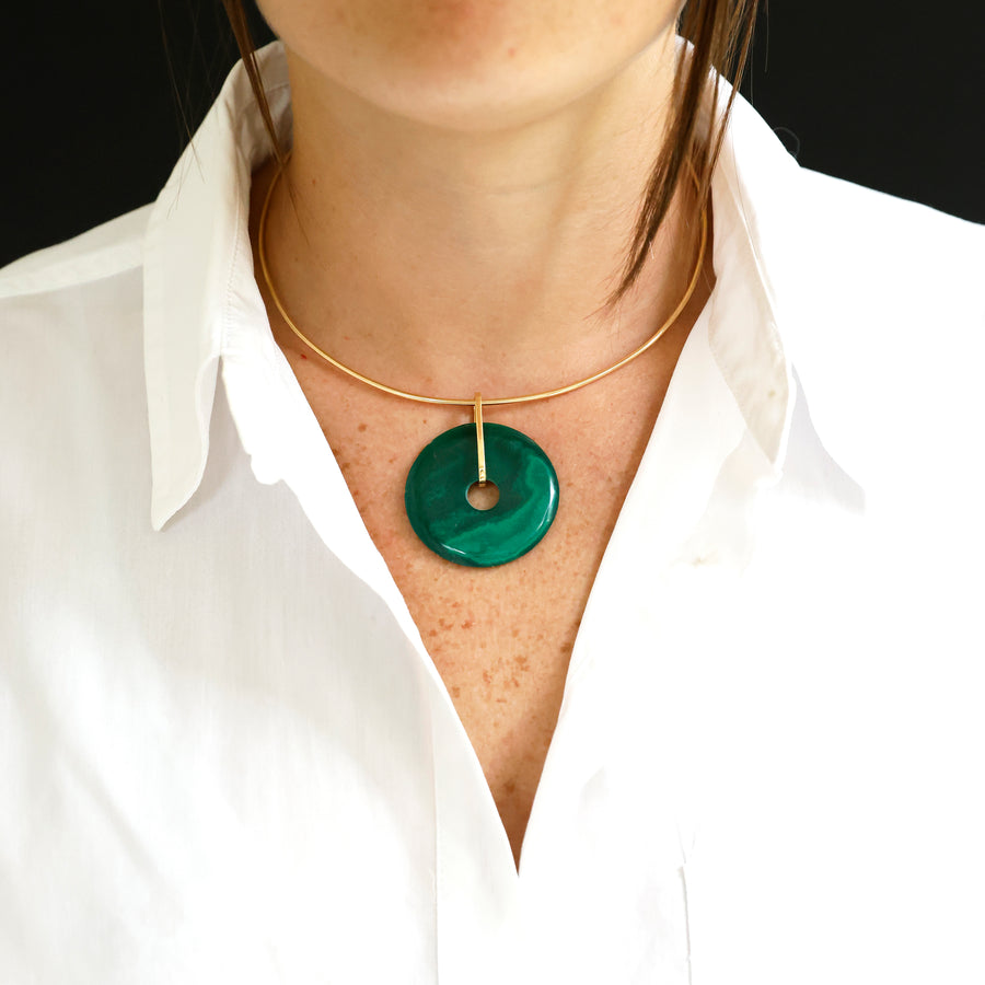 Wire Collar malachite Necklace