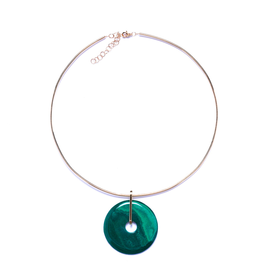 Wire Collar malachite Necklace