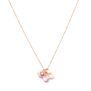 Pink and Pearls Gold Necklace