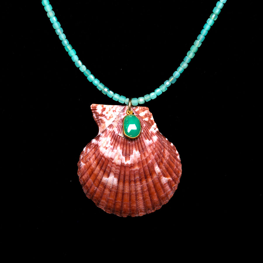 Chrysoprase and Shell Necklace (small)