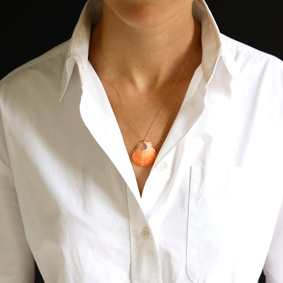 orange shell necklace