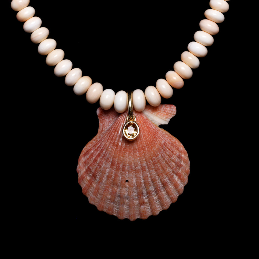 Shell Sapphire and Conch Bead Necklace