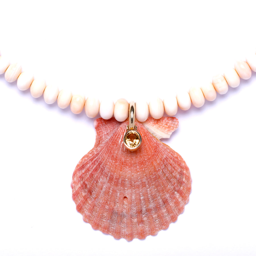 Shell Sapphire and Conch Bead Necklace