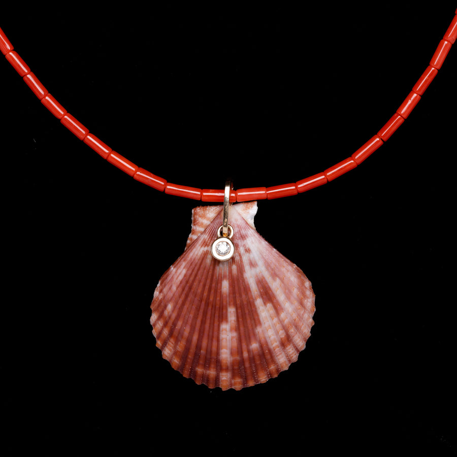 diamond and shell necklace