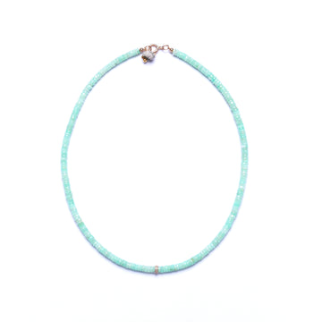 Faceted Chrysoprase and Diamond Necklace