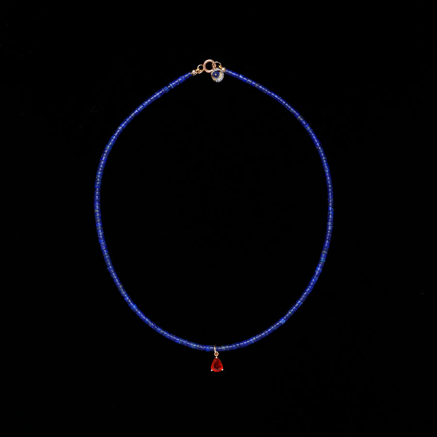 Lapis Lazuli and Orange Sapphire Necklace