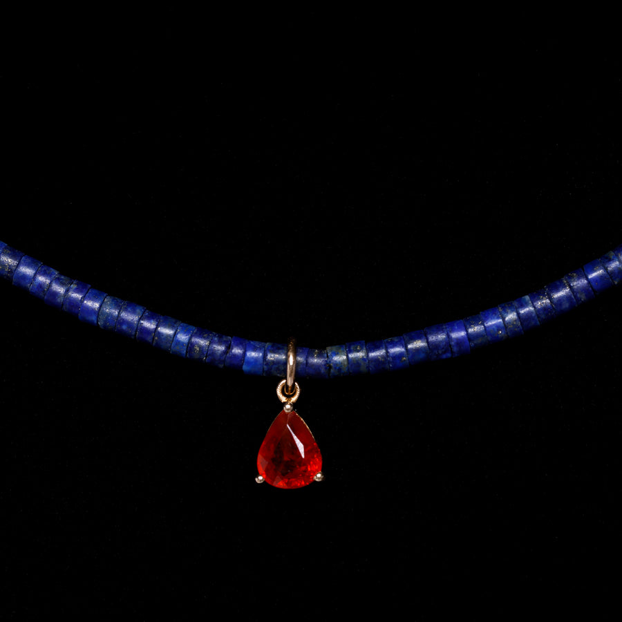 Lapis Lazuli and Orange Sapphire Necklace