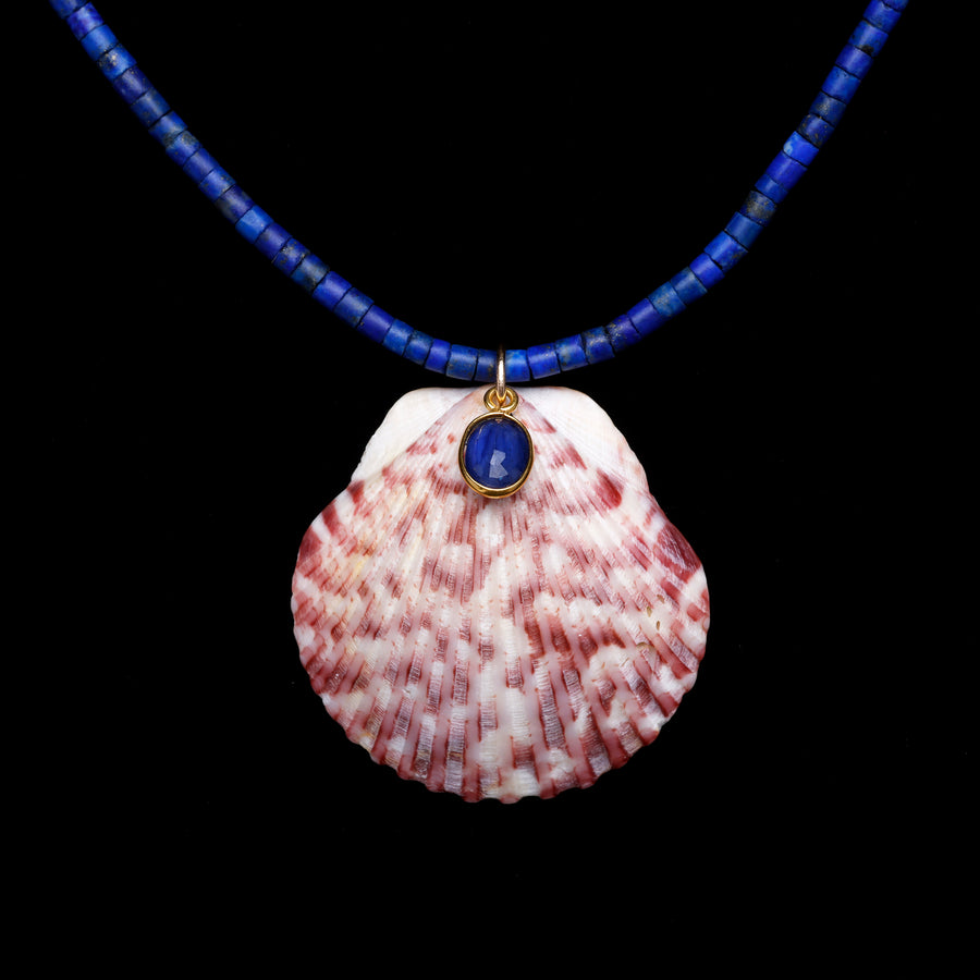 Lapis Sapphire and Shell Necklace