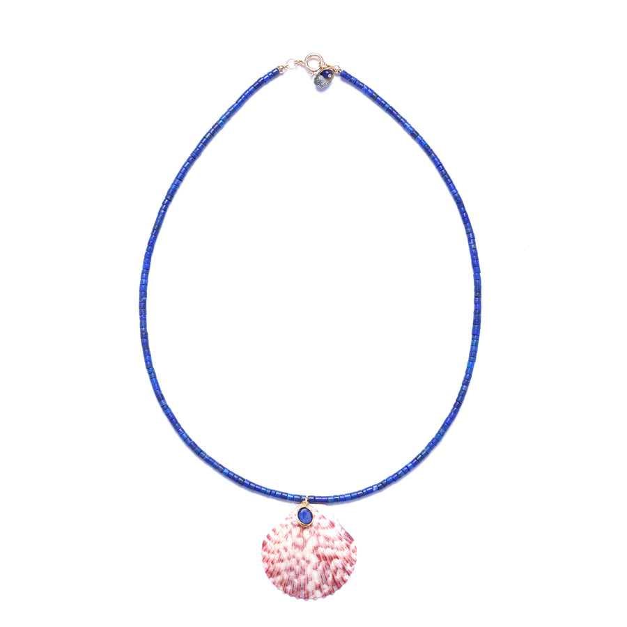 Lapis Sapphire and Shell Necklace