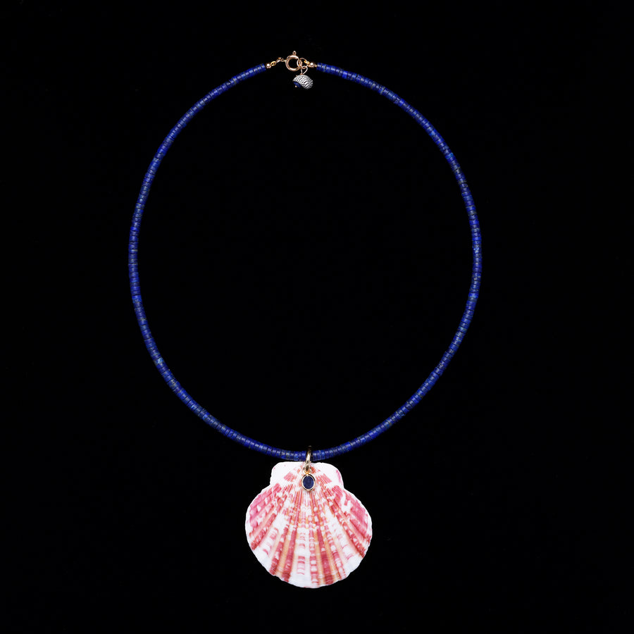 Lapis Shell and Sapphire Necklace