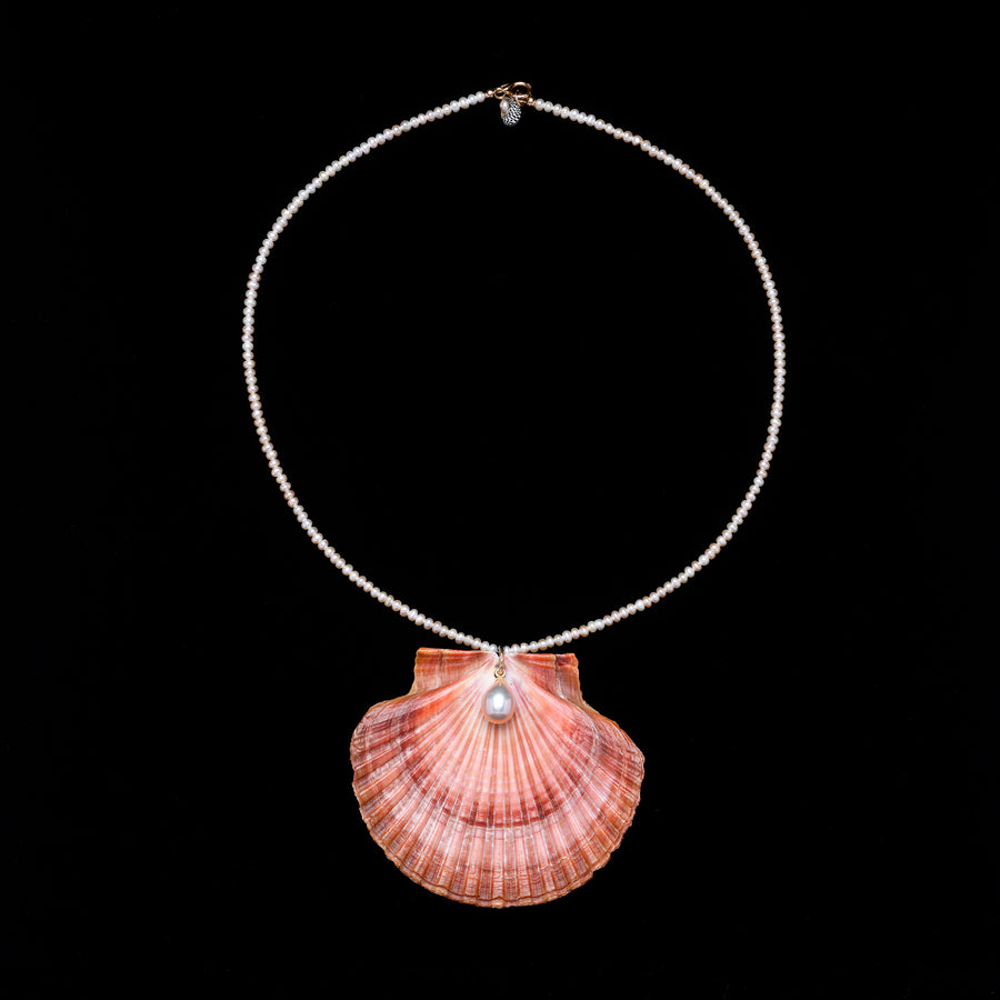 Pearl and Scallop Shell Necklace