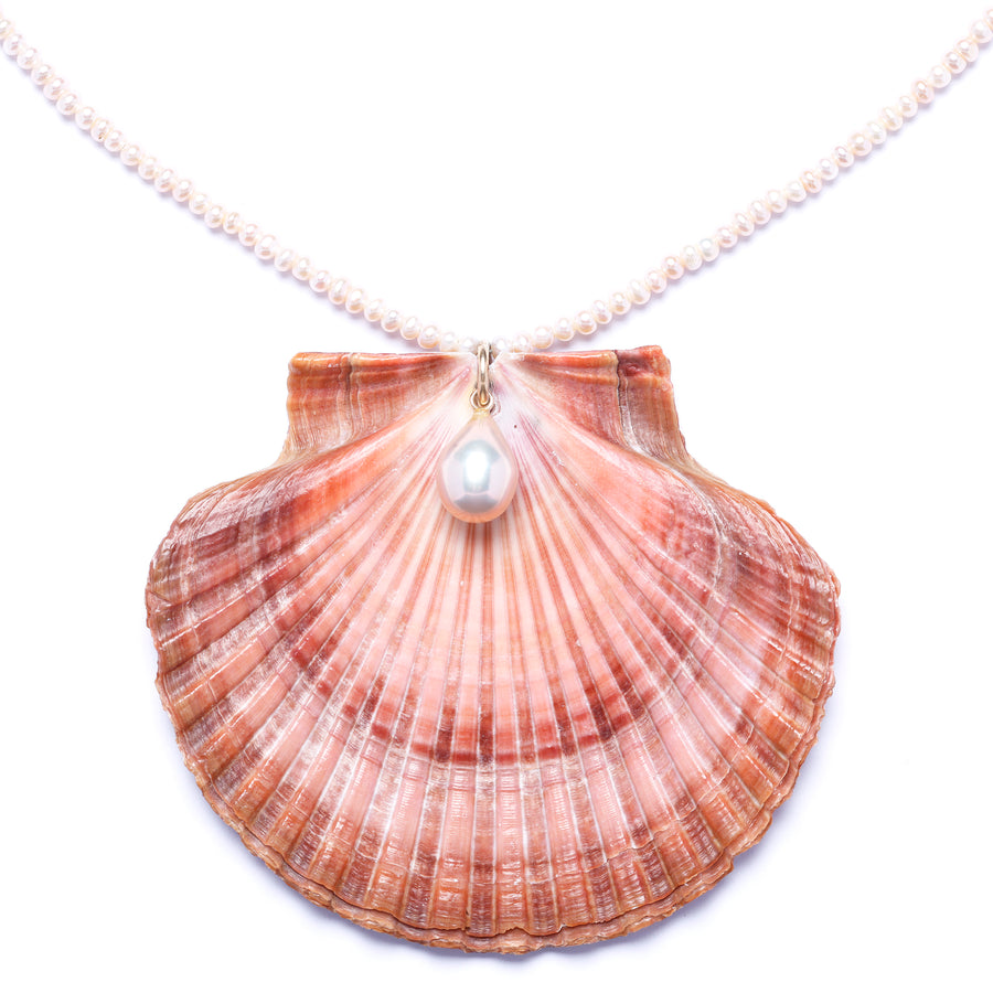 Pearl and Scallop Shell Necklace