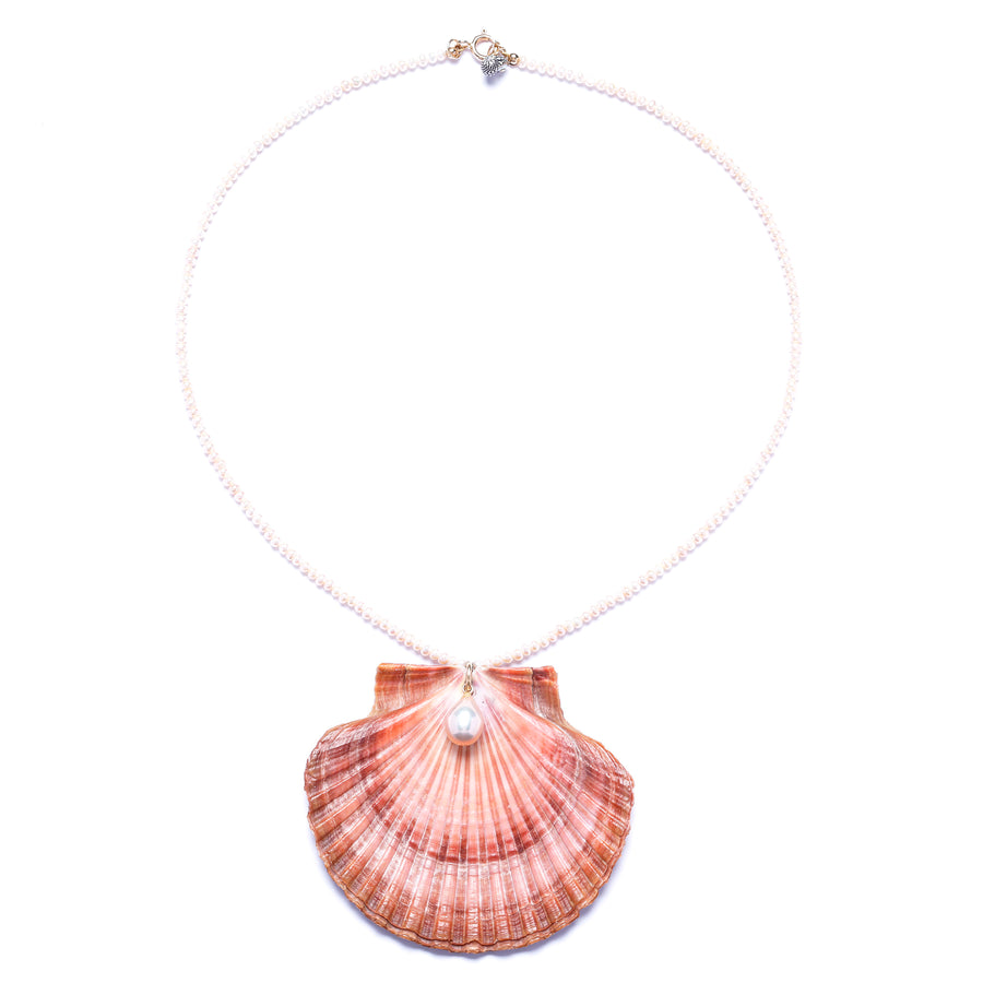 Pearl and Scallop Shell Necklace