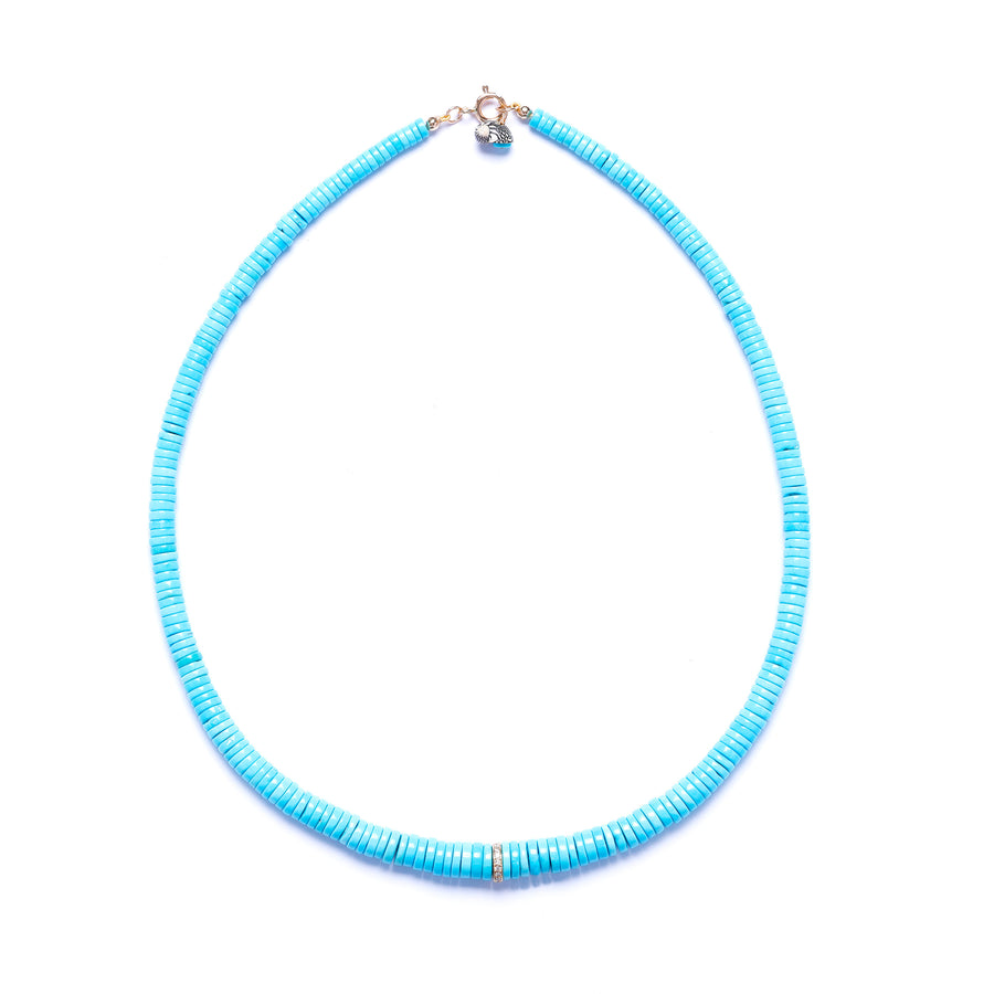 Diamond and Sleeping Beauty Turquoise Necklace