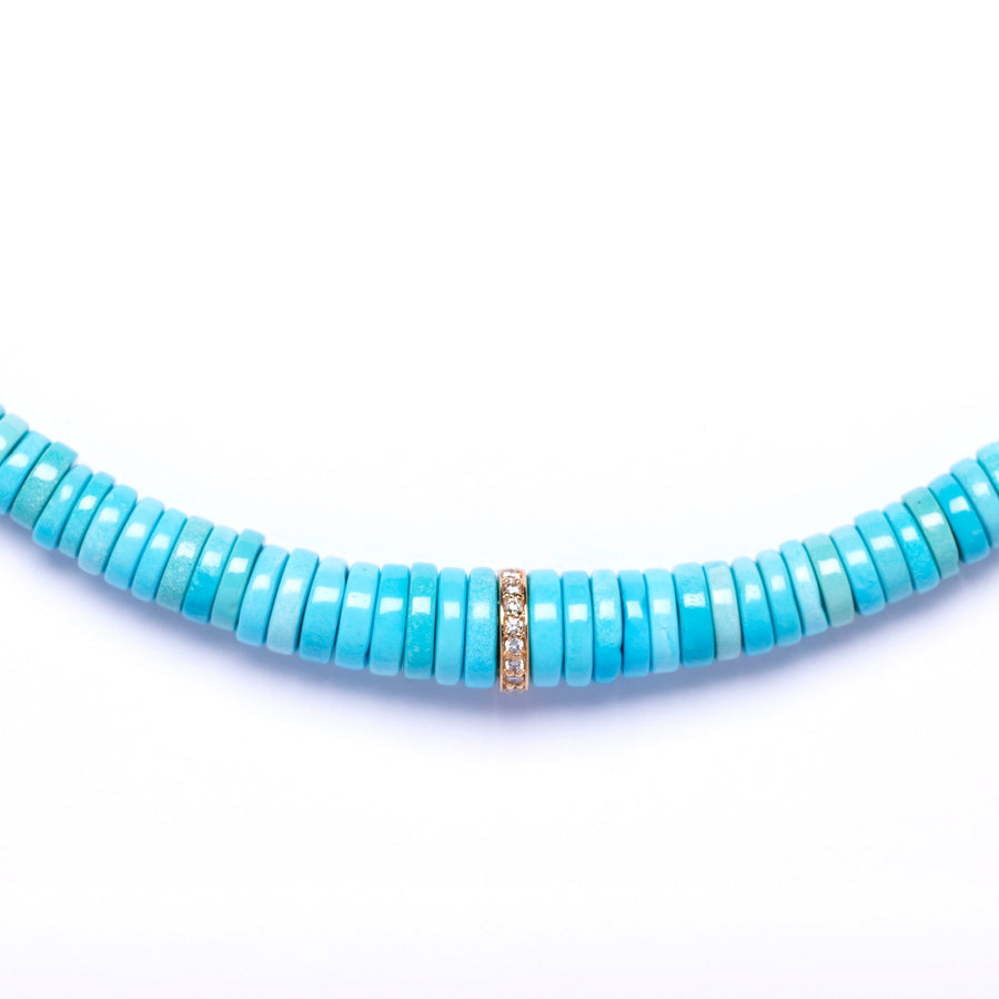 Sleeping Beauty Turquoise and Diamond Necklace