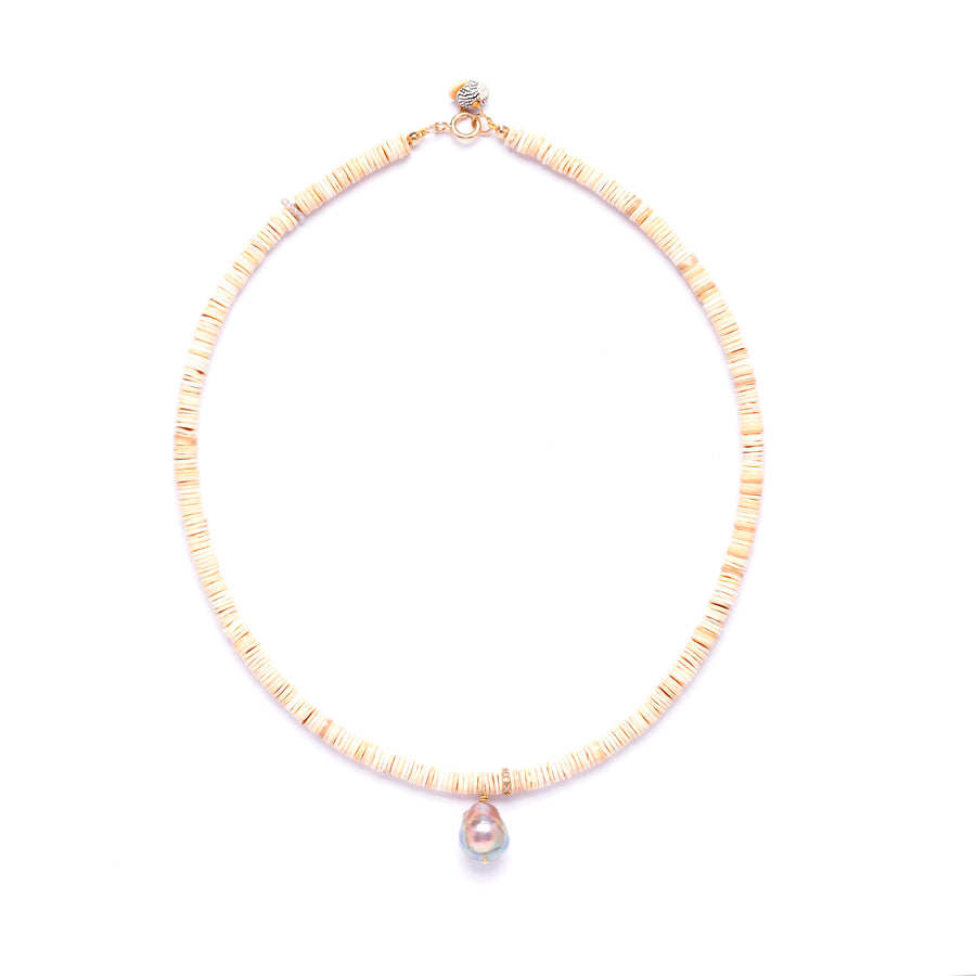 shell, diamond and pearl necklace, medium