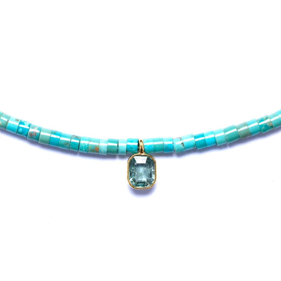 Turquoise and green Sapphire Necklace