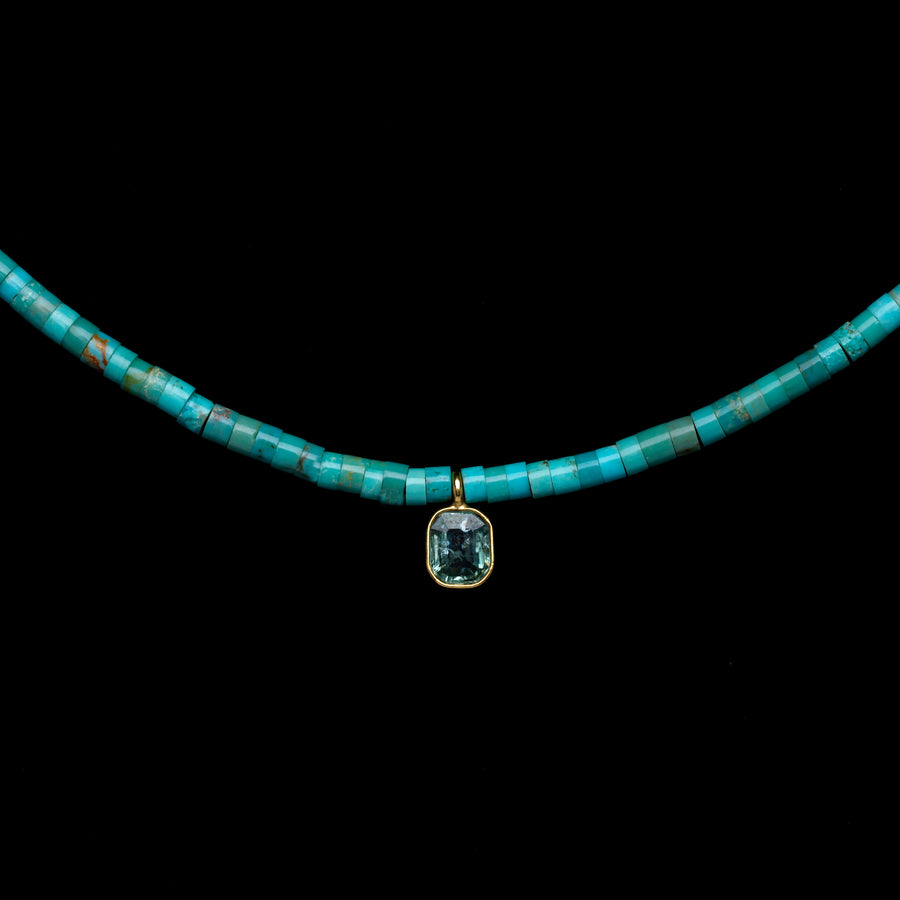 Turquoise and green Sapphire Necklace