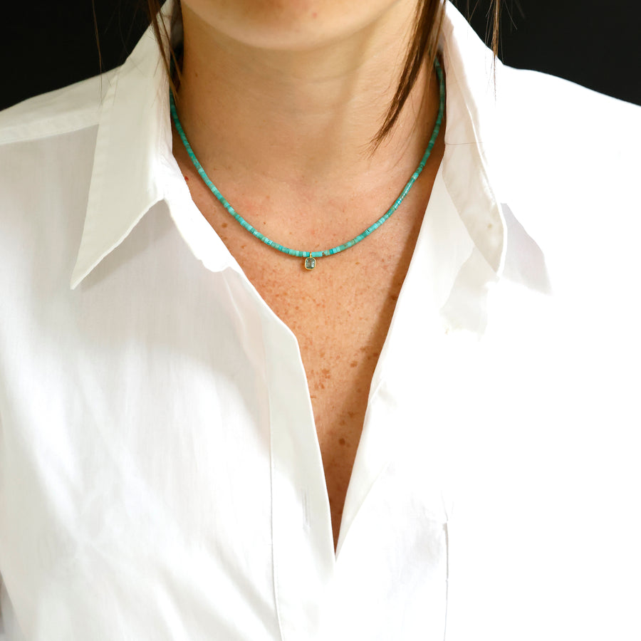 Turquoise and green Sapphire Necklace