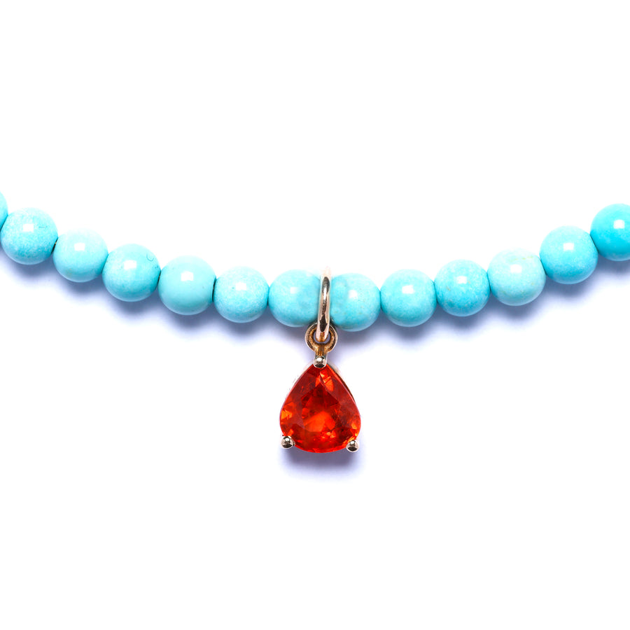 Turquoise and Orange Sapphire Necklace