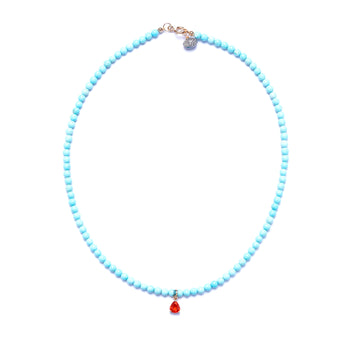 Turquoise and Orange Sapphire Necklace