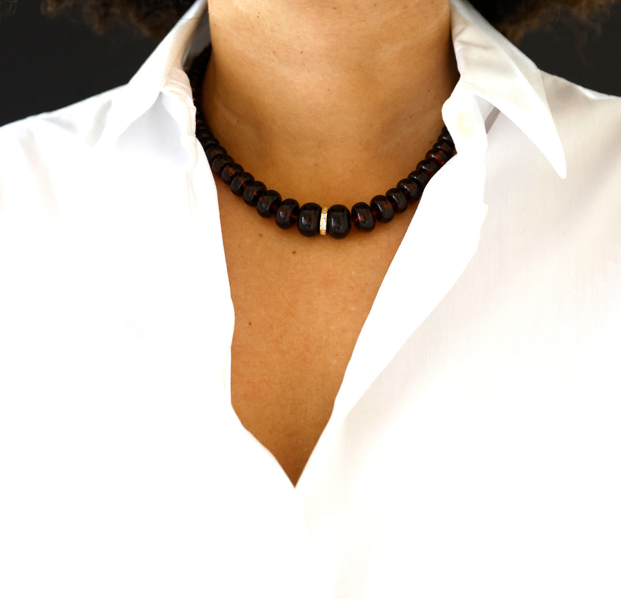 amber and diamond necklace