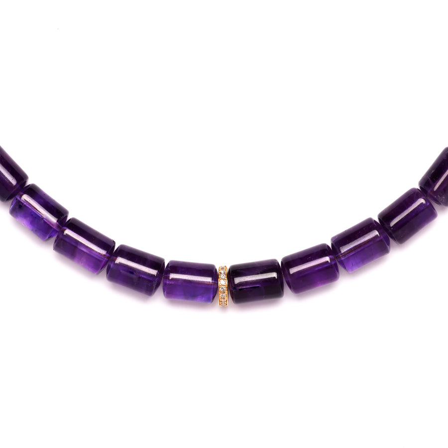 amethyst and diamond necklace