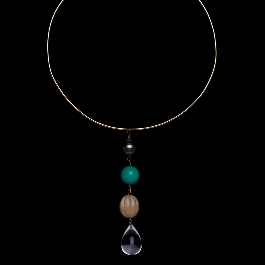 bocce chrysoprase and Tahitian Pearl
