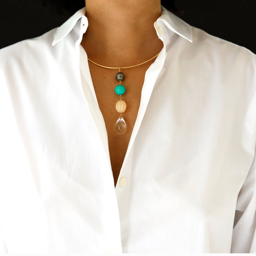 bocce chrysoprase and Tahitian Pearl