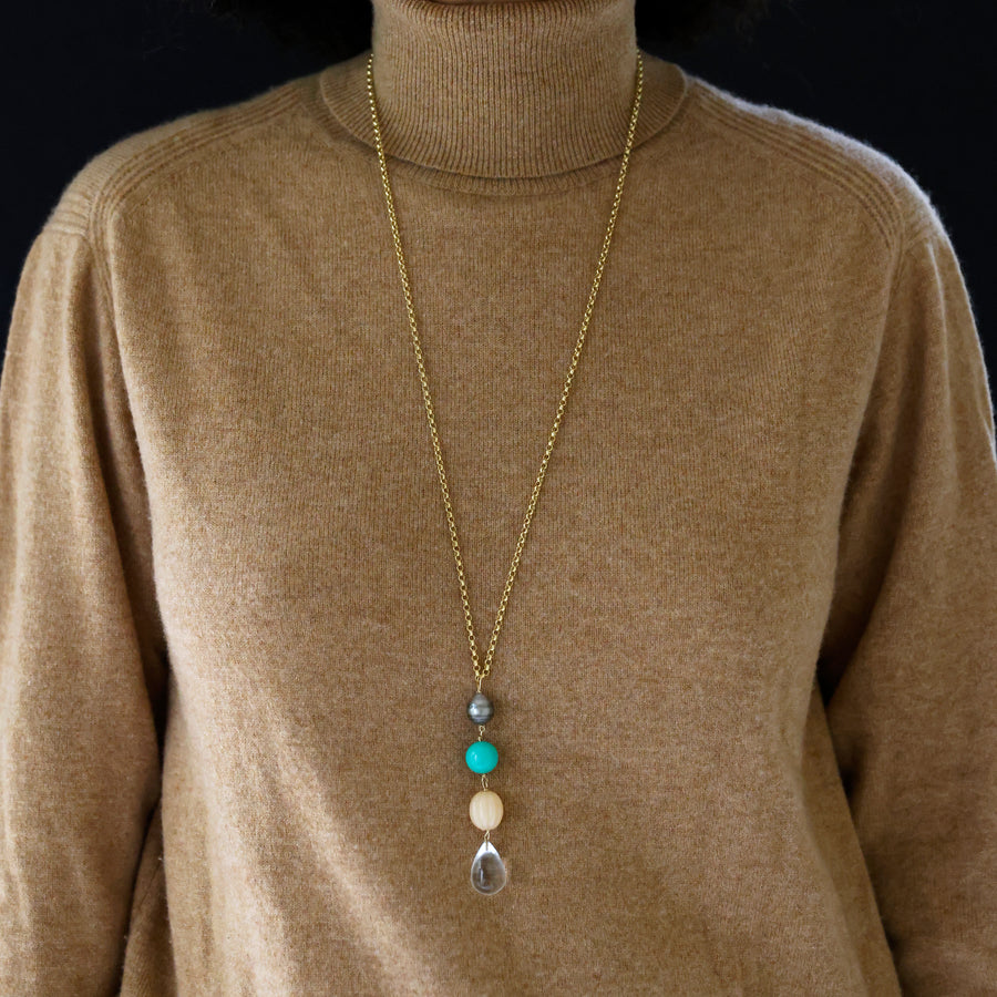 bocce chrysoprase and Tahitian Pearl