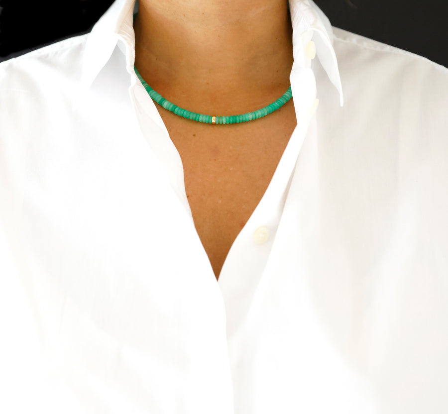 chrysoprase and diamond necklace