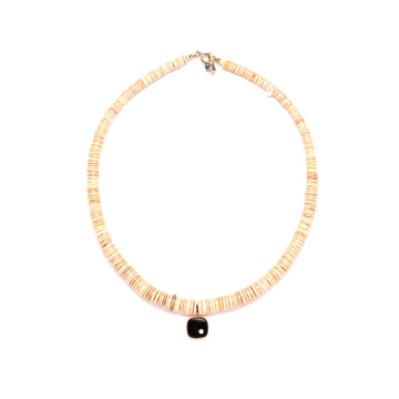 Diamond, onyx and pearl necklace