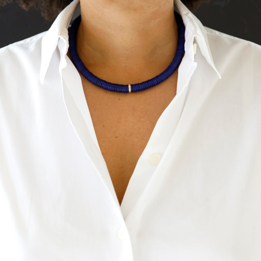 lapis lazuli and diamond necklace