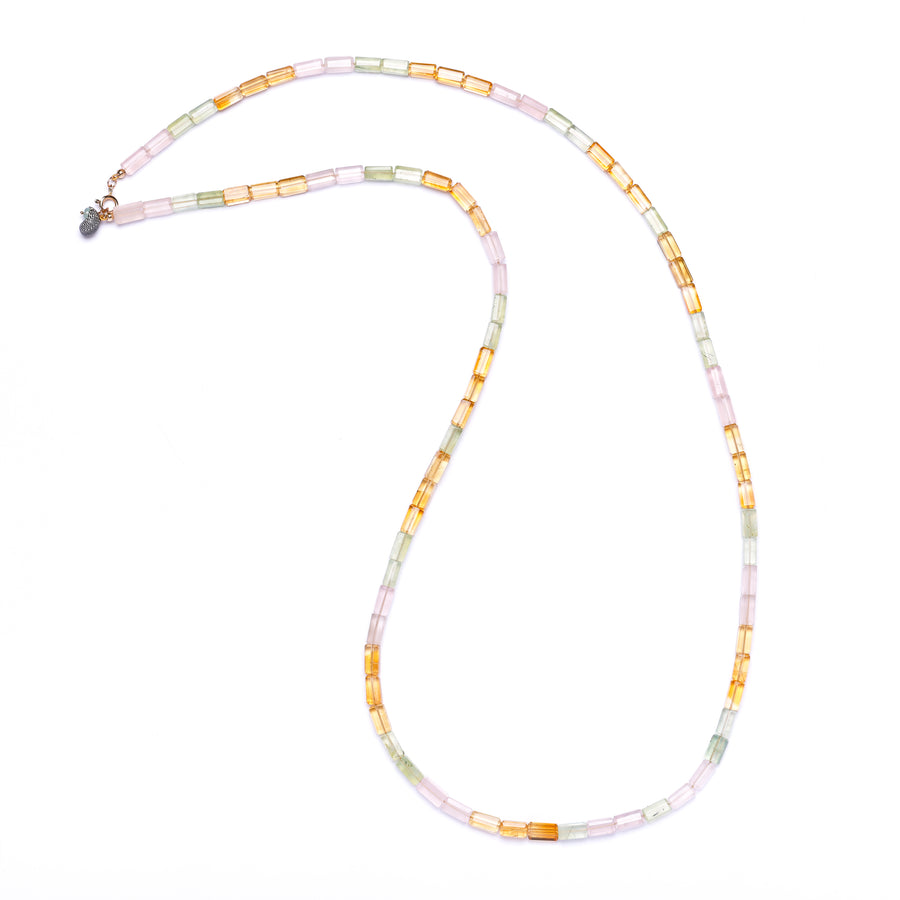 long multi color gem necklace